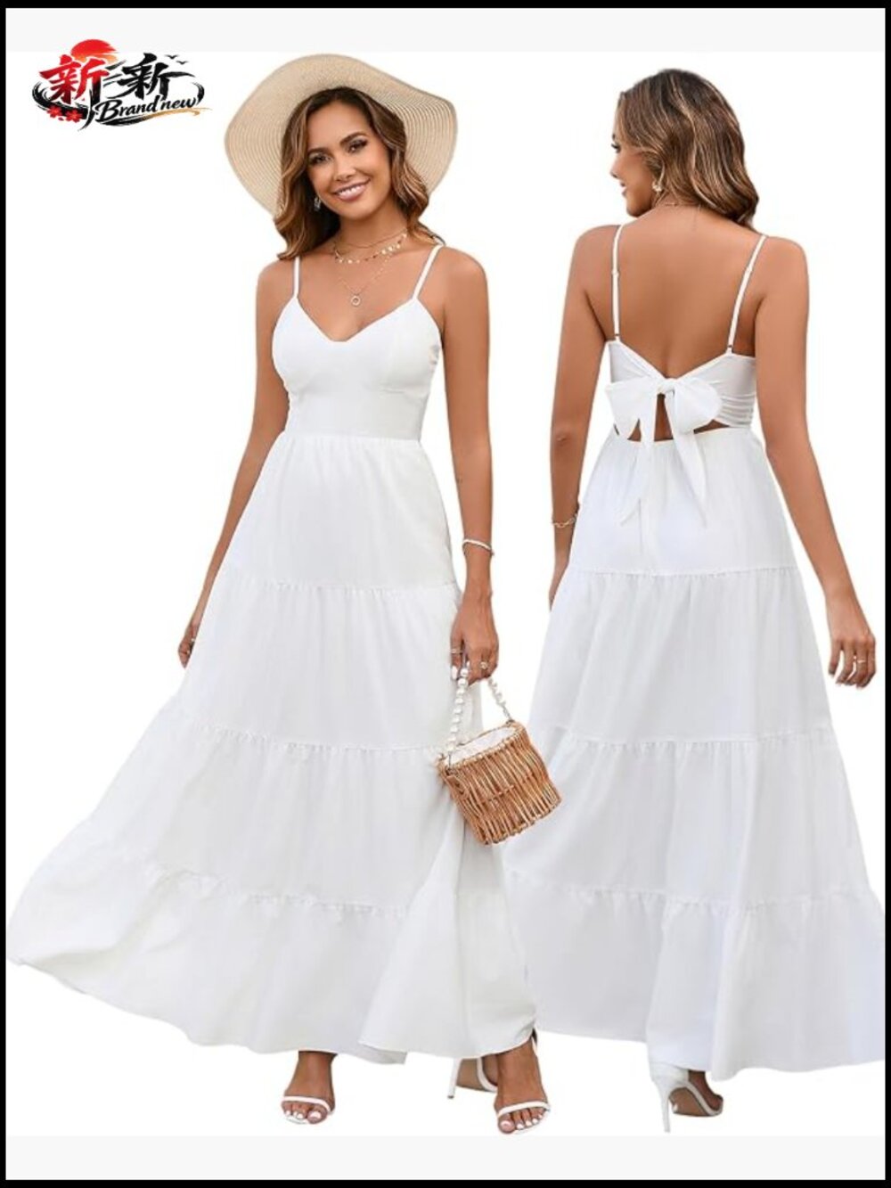 Flowy Sleeveless V-Neck Maxi Dress with Adjustable Spaghetti Straps